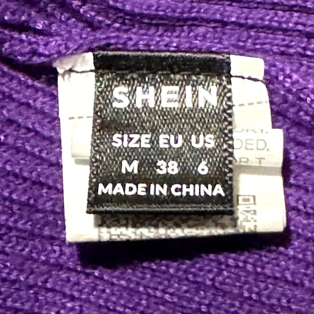 Women Purple Ribbed Turtleneck Sweater Size: M - Picture 4 of 5